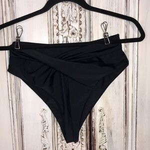 Brazilian Cheeky Cut Black Bikini Bottoms Size S